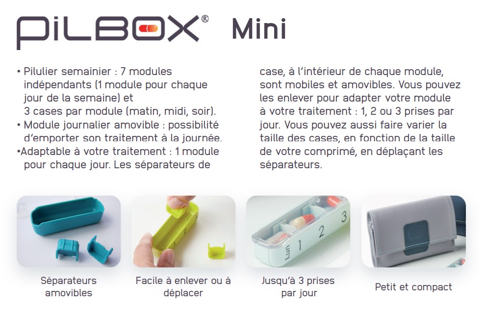 description en image du pilulier pilbox mini